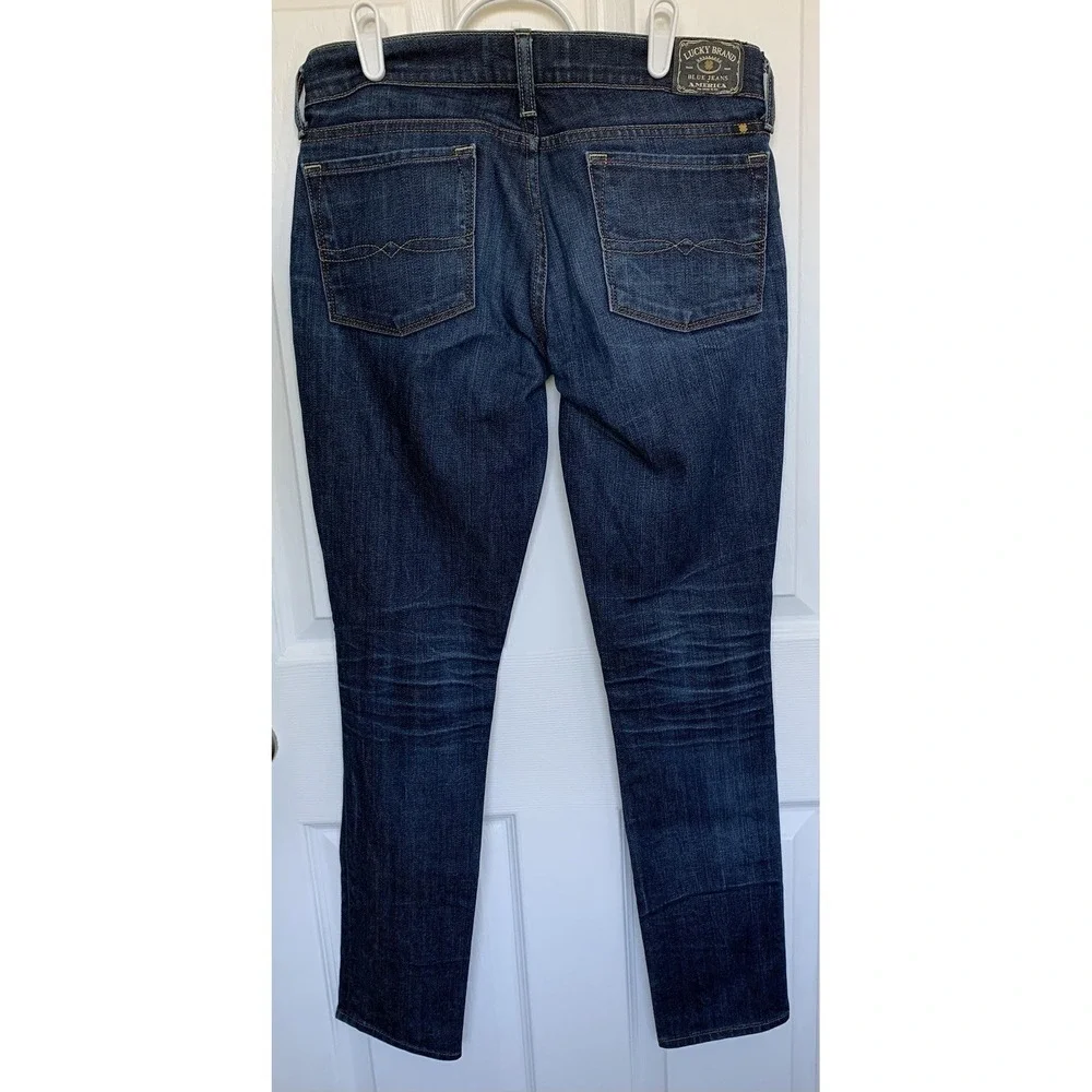 Lucky Brand Zoe Skinny Jeans Women's 4/27 Dark Wash Stretch Premium Denim EUC - Picture 2 of 12